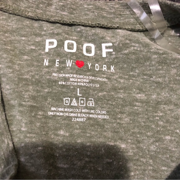 Poof Light Green T-shirt Dress Large Heathered Capped Short Sleeves Tie - Picture 2 of 6